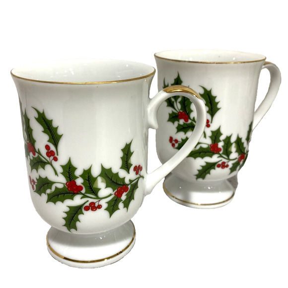 Vintage Christmas Holiday Mugs Set (4) All The Trimmings Festive Holiday Japan - Picture 5 of 12